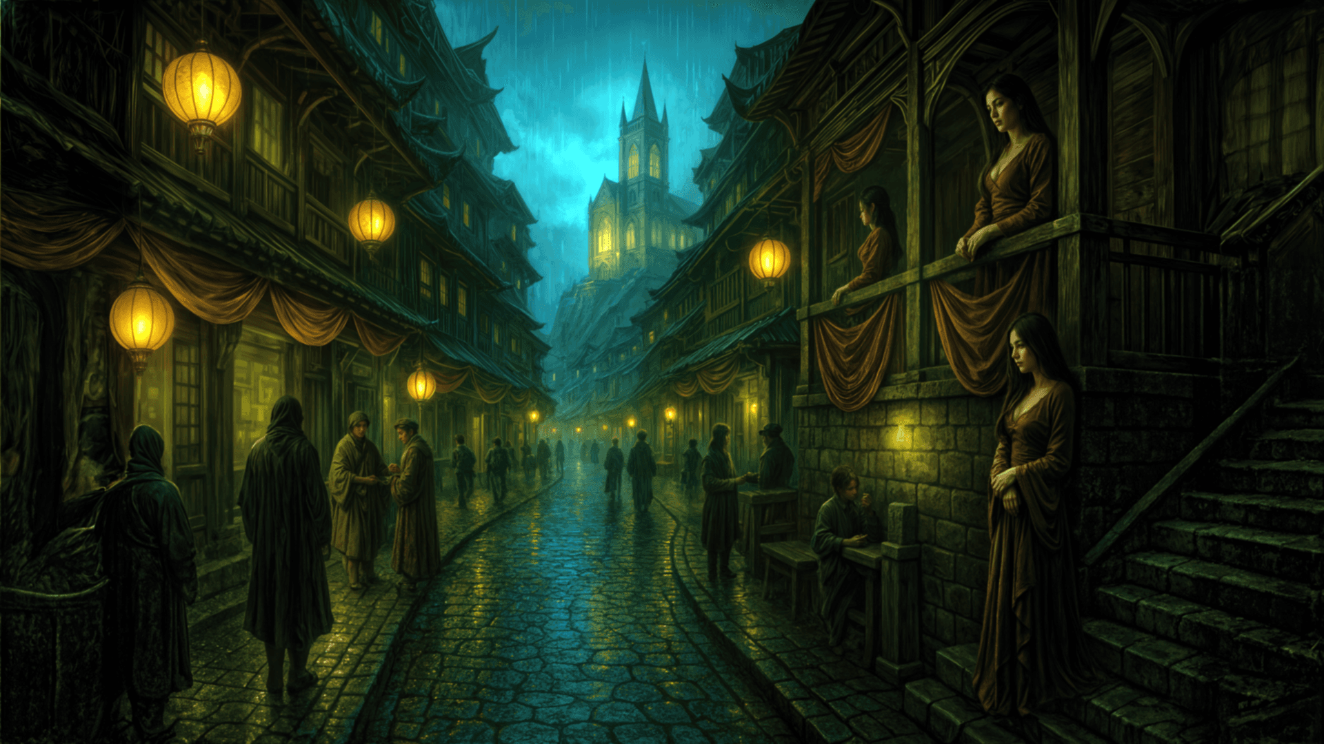 The Lantern Mile after dark