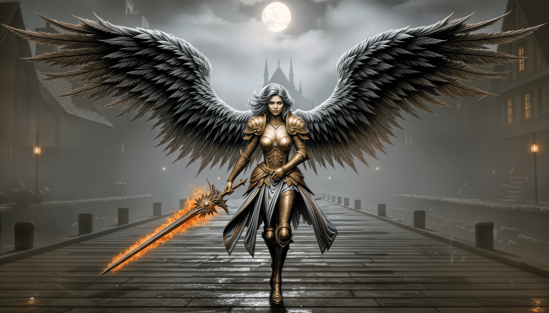 An angel of Solara descends